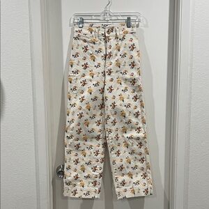 Madewell slim Emmett wide leg crop in countryside bloom size 23